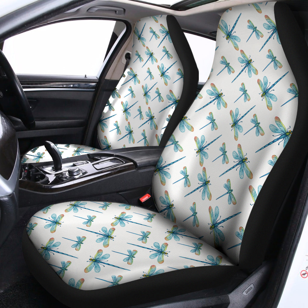 Watercolor Dragonfly Pattern Print Universal Fit Car Seat Covers