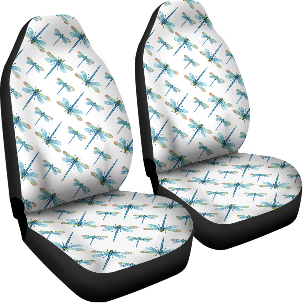 Watercolor Dragonfly Pattern Print Universal Fit Car Seat Covers