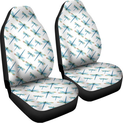 Watercolor Dragonfly Pattern Print Universal Fit Car Seat Covers