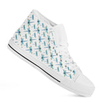 Watercolor Dragonfly Pattern Print White High Top Shoes