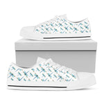 Watercolor Dragonfly Pattern Print White Low Top Shoes