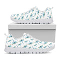 Watercolor Dragonfly Pattern Print White Running Shoes
