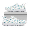 Watercolor Dragonfly Pattern Print White Sneakers
