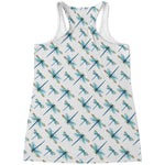 Watercolor Dragonfly Pattern Print Women's Racerback Tank Top