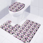 Watercolor Eggplant Pattern Print 3 Piece Bath Mat Set