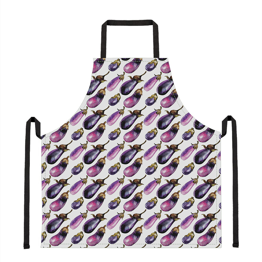 Watercolor Eggplant Pattern Print Apron