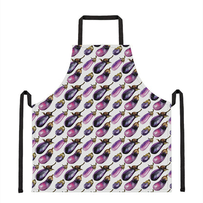 Watercolor Eggplant Pattern Print Apron