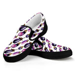 Watercolor Eggplant Pattern Print Black Slip On Shoes