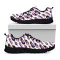 Watercolor Eggplant Pattern Print Black Running Shoes