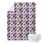 Watercolor Eggplant Pattern Print Blanket