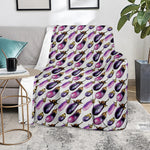 Watercolor Eggplant Pattern Print Blanket