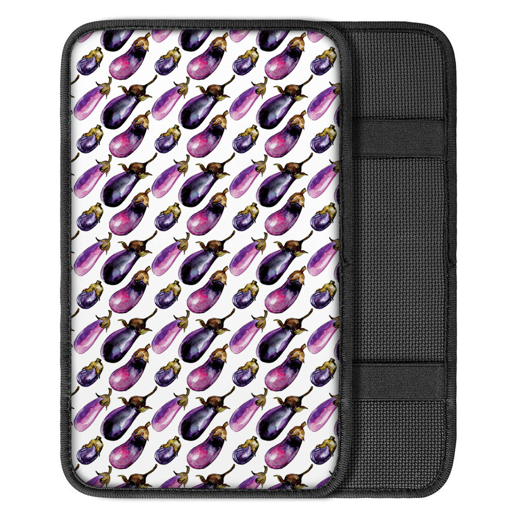 Watercolor Eggplant Pattern Print Car Center Console Cover