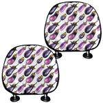 Watercolor Eggplant Pattern Print Car Headrest Covers