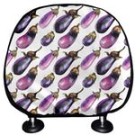 Watercolor Eggplant Pattern Print Car Headrest Covers