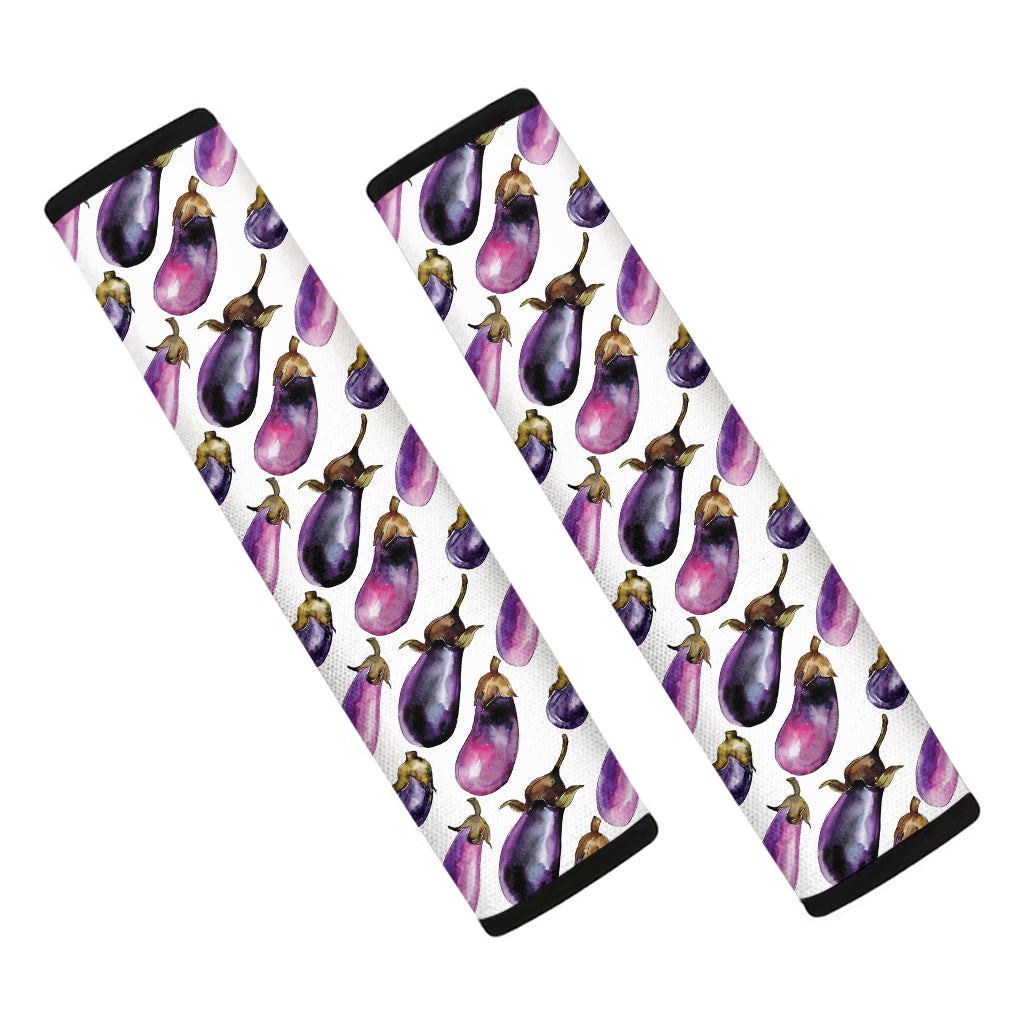 Watercolor Eggplant Pattern Print Car Seat Belt Covers