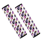 Watercolor Eggplant Pattern Print Car Seat Belt Covers