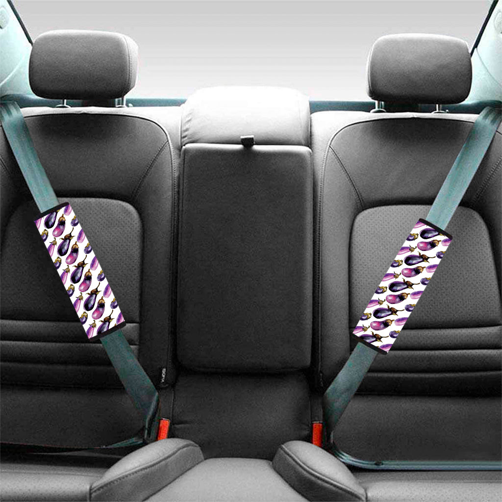 Watercolor Eggplant Pattern Print Car Seat Belt Covers