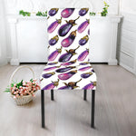 Watercolor Eggplant Pattern Print Dining Chair Slipcover