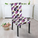 Watercolor Eggplant Pattern Print Dining Chair Slipcover