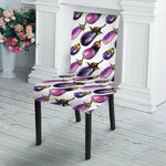 Watercolor Eggplant Pattern Print Dining Chair Slipcover