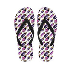 Watercolor Eggplant Pattern Print Flip Flops