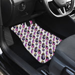 Watercolor Eggplant Pattern Print Front and Back Car Floor Mats