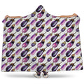 Watercolor Eggplant Pattern Print Hooded Blanket