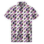 Watercolor Eggplant Pattern Print Men's Short Sleeve Shirt