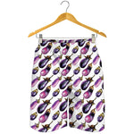 Watercolor Eggplant Pattern Print Men's Shorts