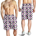 Watercolor Eggplant Pattern Print Men's Shorts