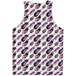 Watercolor Eggplant Pattern Print Men's Tank Top