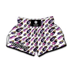 Watercolor Eggplant Pattern Print Muay Thai Boxing Shorts