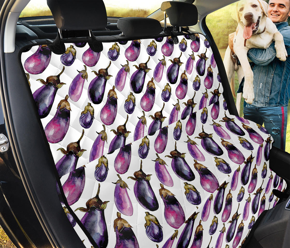 Watercolor Eggplant Pattern Print Pet Car Back Seat Cover