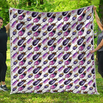 Watercolor Eggplant Pattern Print Quilt