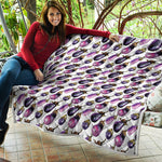 Watercolor Eggplant Pattern Print Quilt