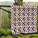 Watercolor Eggplant Pattern Print Quilt