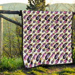 Watercolor Eggplant Pattern Print Quilt