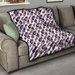 Watercolor Eggplant Pattern Print Quilt