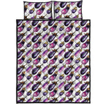 Watercolor Eggplant Pattern Print Quilt Bed Set