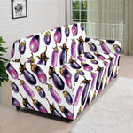 Watercolor Eggplant Pattern Print Sofa Cover