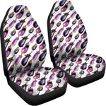 Watercolor Eggplant Pattern Print Universal Fit Car Seat Covers