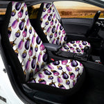 Watercolor Eggplant Pattern Print Universal Fit Car Seat Covers