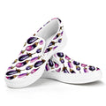 Watercolor Eggplant Pattern Print White Slip On Sneakers
