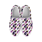Watercolor Eggplant Pattern Print White Slip On Shoes