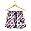 Watercolor Eggplant Pattern Print Women's Shorts