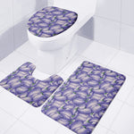 Watercolor Eggplant Print 3 Piece Bath Mat Set