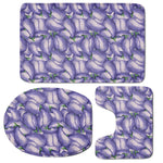 Watercolor Eggplant Print 3 Piece Bath Mat Set