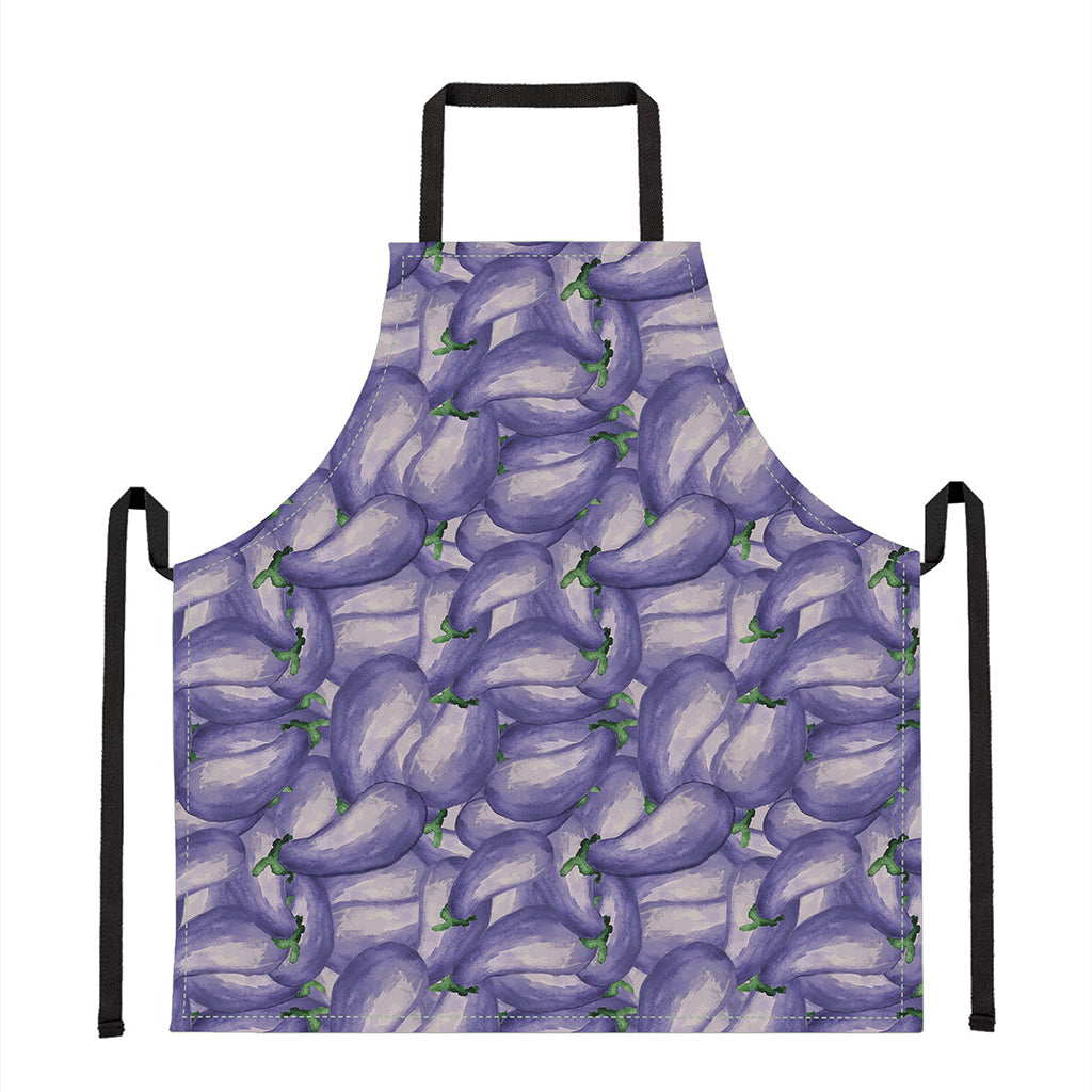 Watercolor Eggplant Print Apron