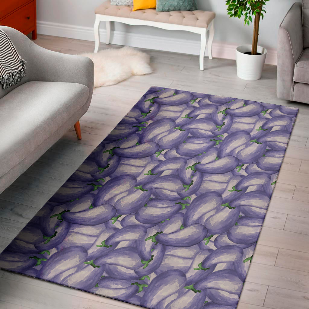 Watercolor Eggplant Print Area Rug