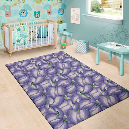 Watercolor Eggplant Print Area Rug